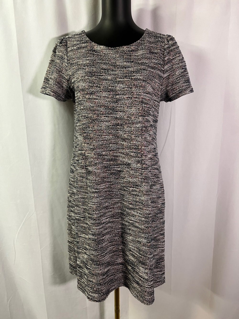 LOFT Rainbow Boucle Short Sleeve Shift Dress